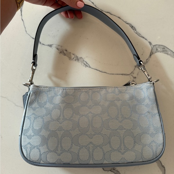 Coach Lonnie Baguette in signature marble blue jacquard - Picture 7 of 7